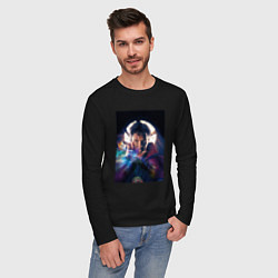Лонгслив хлопковый мужской Стрэндж, цвет: черный — фото 2