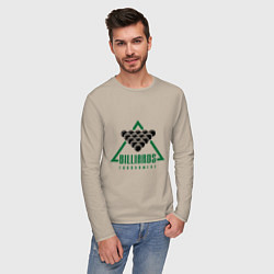 Лонгслив хлопковый мужской Billiards tournament, цвет: миндальный — фото 2