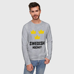 Лонгслив хлопковый мужской Swedish Hockey, цвет: меланж — фото 2