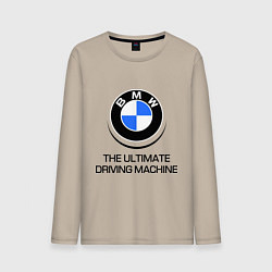 Лонгслив хлопковый мужской BMW Driving Machine, цвет: миндальный