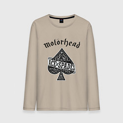 Лонгслив хлопковый мужской Motorhead: Ace of spades, цвет: миндальный