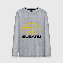 Лонгслив хлопковый мужской Subaru Logo, цвет: меланж