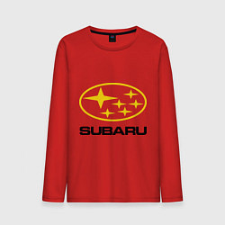 Лонгслив хлопковый мужской Subaru Logo, цвет: красный