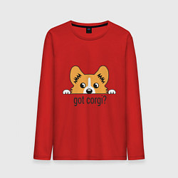 Лонгслив хлопковый мужской Got Corgi, цвет: красный