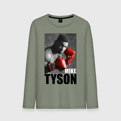 Лонгслив хлопковый мужской Mike Tyson, цвет: авокадо