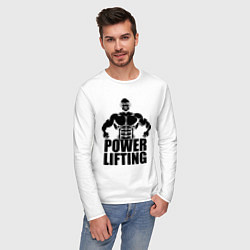 Лонгслив хлопковый мужской Powerlifting, цвет: белый — фото 2