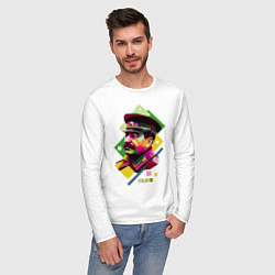 Лонгслив хлопковый мужской Stalin Art, цвет: белый — фото 2