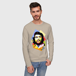 Лонгслив хлопковый мужской Che Guevara Art, цвет: миндальный — фото 2