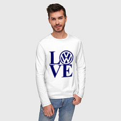 Лонгслив хлопковый мужской Volkswagen love, цвет: белый — фото 2