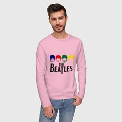 Лонгслив хлопковый мужской The Beatles Heads, цвет: светло-розовый — фото 2