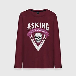 Лонгслив хлопковый мужской Asking Alexandria: Skull Fang, цвет: меланж-бордовый