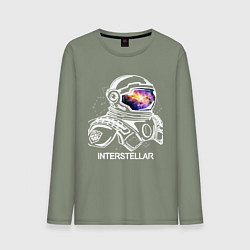 Лонгслив хлопковый мужской Interstellar Spaceman, цвет: авокадо
