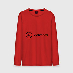 Лонгслив хлопковый мужской Mercedes Logo, цвет: красный