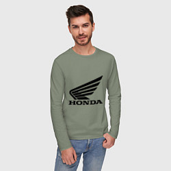 Лонгслив хлопковый мужской Honda Motor, цвет: авокадо — фото 2