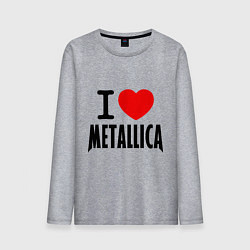 Лонгслив хлопковый мужской I love Metallica, цвет: меланж