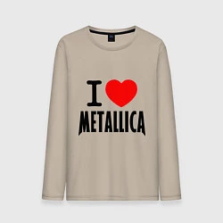 Лонгслив хлопковый мужской I love Metallica, цвет: миндальный