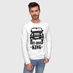 Лонгслив хлопковый мужской Off-road king (король бездорожья), цвет: белый — фото 2