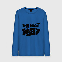 Лонгслив хлопковый мужской The best of 1987 цвета синий — фото 1