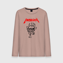 Лонгслив хлопковый мужской Metallica: Pushead Skull, цвет: пыльно-розовый