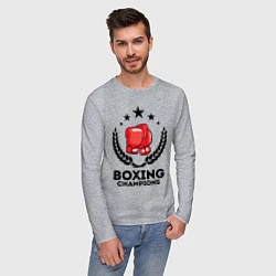 Лонгслив хлопковый мужской Boxing Champions, цвет: меланж — фото 2