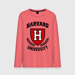 Лонгслив хлопковый мужской Harvard University, цвет: коралловый