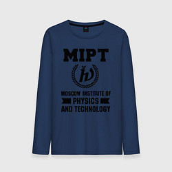 Лонгслив хлопковый мужской MIPT Institute, цвет: тёмно-синий