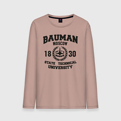 Лонгслив хлопковый мужской BAUMAN University, цвет: пыльно-розовый