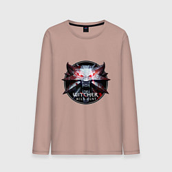 Лонгслив хлопковый мужской The Witcher 3, цвет: пыльно-розовый