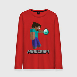 Лонгслив хлопковый мужской Minecraft Rock, цвет: красный