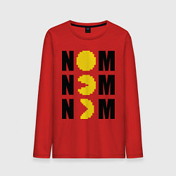 Лонгслив хлопковый мужской Pac-Man: Nom nom цвета красный — фото 1