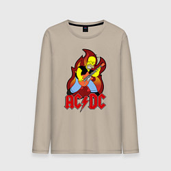 Лонгслив хлопковый мужской AC/DC Homer, цвет: миндальный