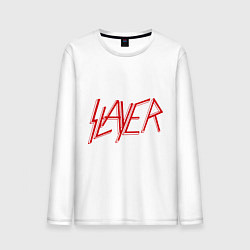 Лонгслив хлопковый мужской Slayer, цвет: белый