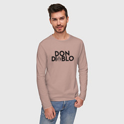 Лонгслив хлопковый мужской Don Diablo, цвет: пыльно-розовый — фото 2