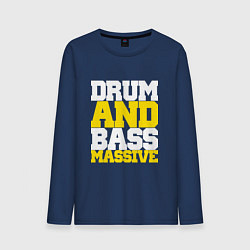 Лонгслив хлопковый мужской DRUM AND BASS MASSIVE, цвет: тёмно-синий