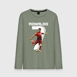 Лонгслив хлопковый мужской Ronaldo 07, цвет: авокадо