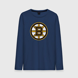 Лонгслив хлопковый мужской Boston Bruins, цвет: тёмно-синий