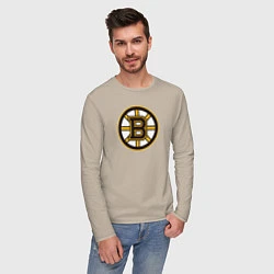 Лонгслив хлопковый мужской Boston Bruins, цвет: миндальный — фото 2