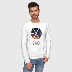 Лонгслив хлопковый мужской EXO, цвет: белый — фото 2