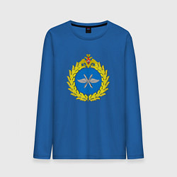 Лонгслив хлопковый мужской Герб ВВС России цвета синий — фото 1