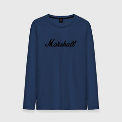 Лонгслив хлопковый мужской Marshall logo, цвет: тёмно-синий