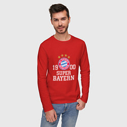 Лонгслив хлопковый мужской Super Bayern 1900, цвет: красный — фото 2