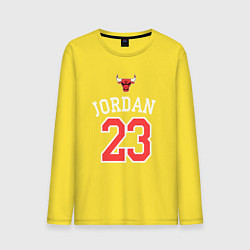 Лонгслив хлопковый мужской Jordan 23 цвета желтый — фото 1