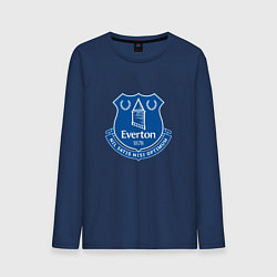 Лонгслив хлопковый мужской Эвертон logo - nil satis nisi optimum, цвет: тёмно-синий