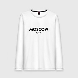 Лонгслив хлопковый мужской Moscow City цвета белый — фото 1