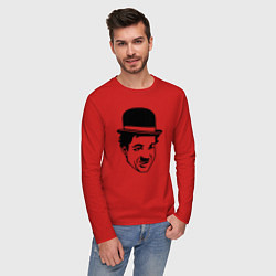 Лонгслив хлопковый мужской Чарли Чаплин, цвет: красный — фото 2