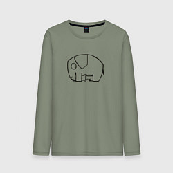 Лонгслив хлопковый мужской Самодостаточный слоник, цвет: авокадо