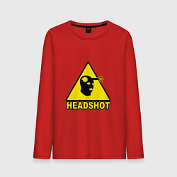 Лонгслив хлопковый мужской Headshot CS:GO, цвет: красный