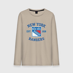 Лонгслив хлопковый мужской New York Rengers, цвет: миндальный