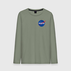 Лонгслив хлопковый мужской NASA, цвет: авокадо