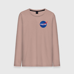 Лонгслив хлопковый мужской NASA, цвет: пыльно-розовый
